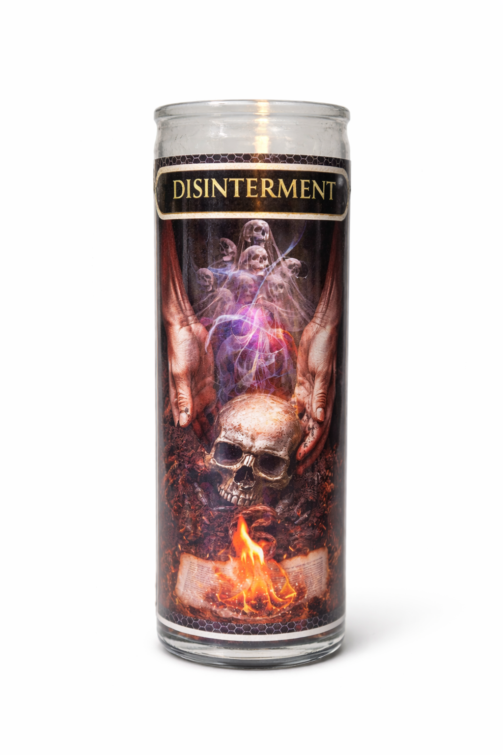 Disinterment 7-Day Candle Ritual Set for Spiritual Clearing & Energetic Release with Sacred Herbal Blend & Dalmatian Jasper Pyramid Crystal