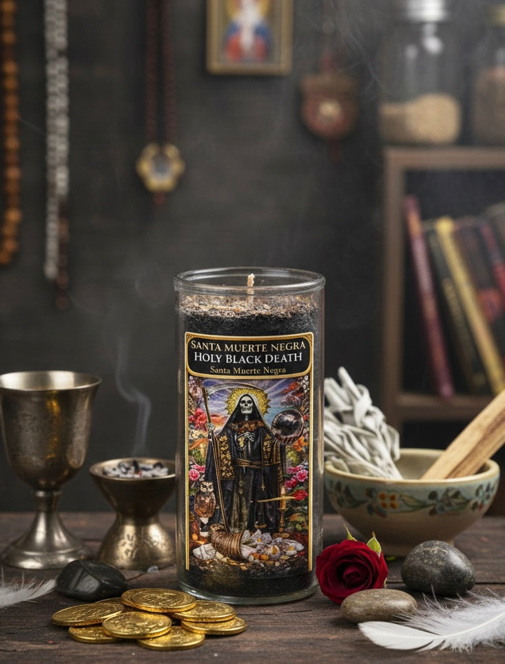 Santa Muerte Negra 3-Day 4-Inch Mini Ritual Candle