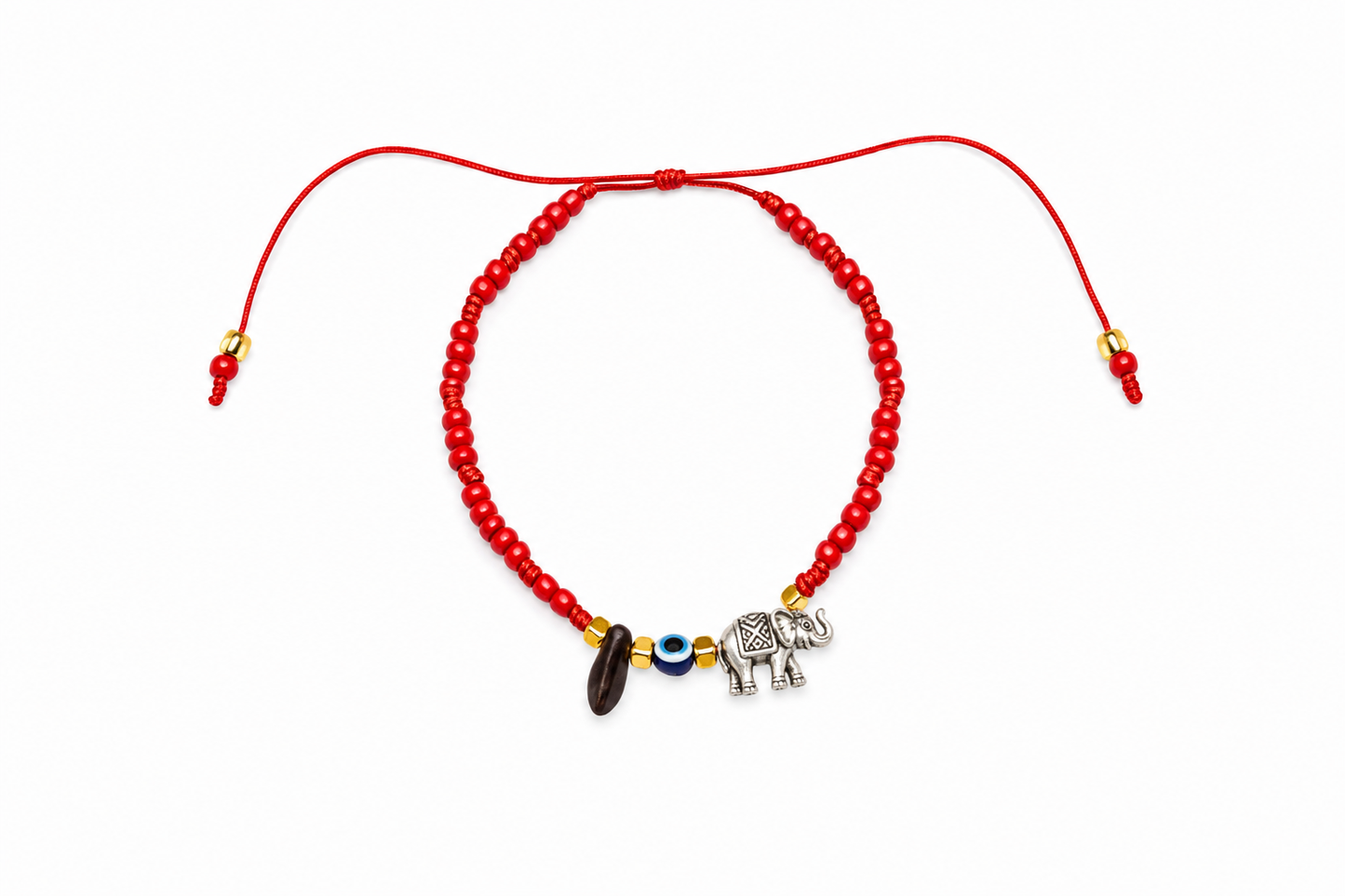 Red Azabache Evil Eye Elephant Protection Bracelet - for Children