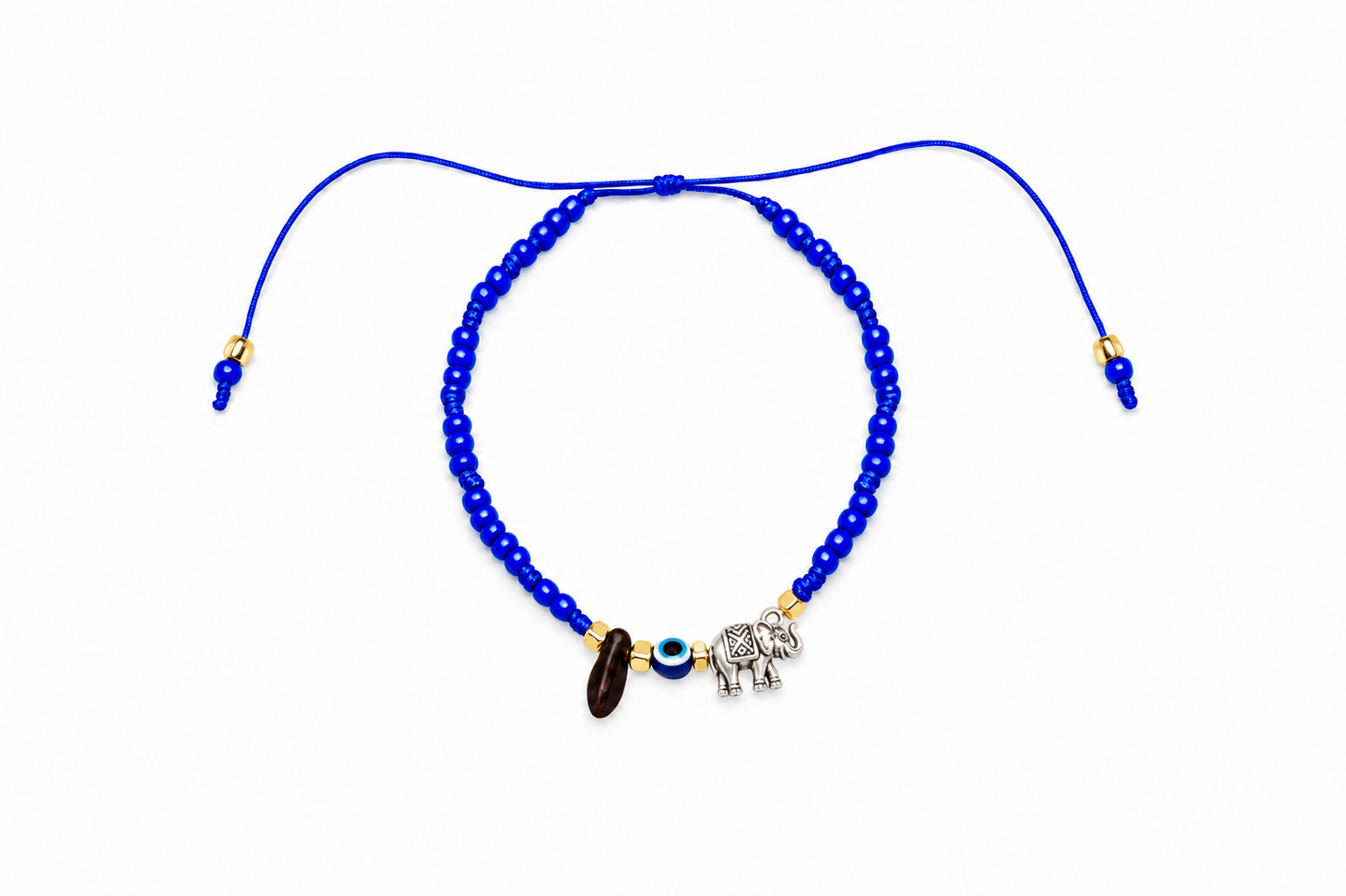 Blue Azabache Evil Eye Elephant Protection Bracelet - for Children