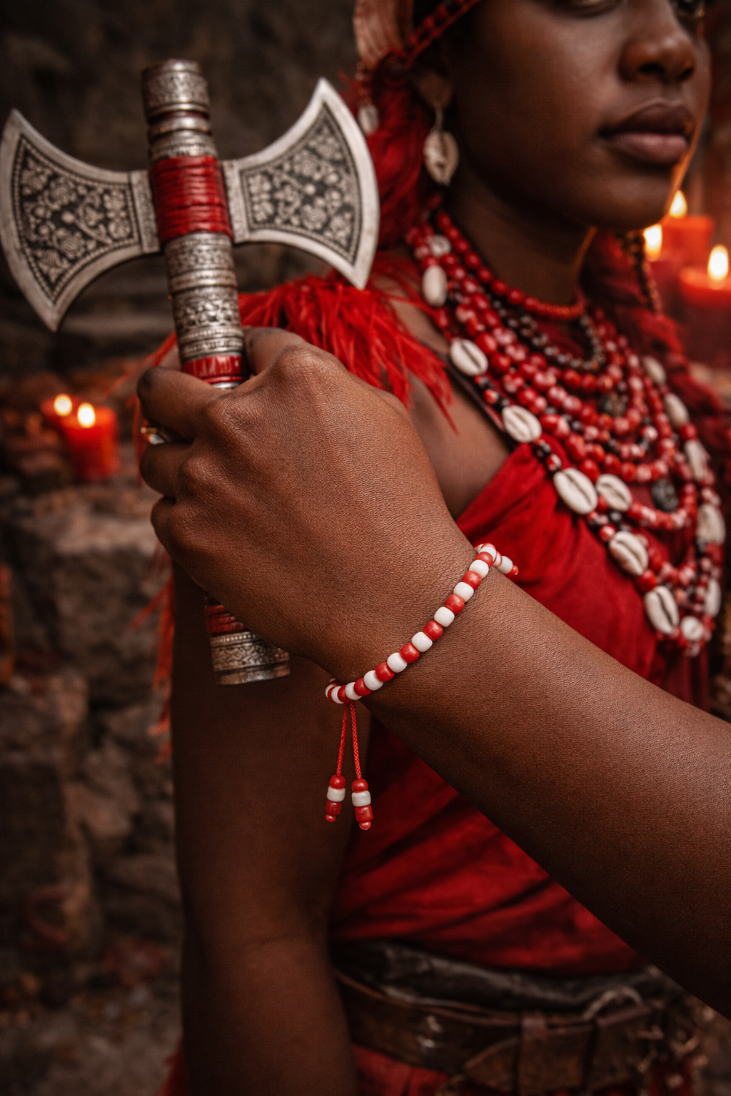 Ìde Ṣàngó (Shango) Traditional Beaded Bracelet - Unisex