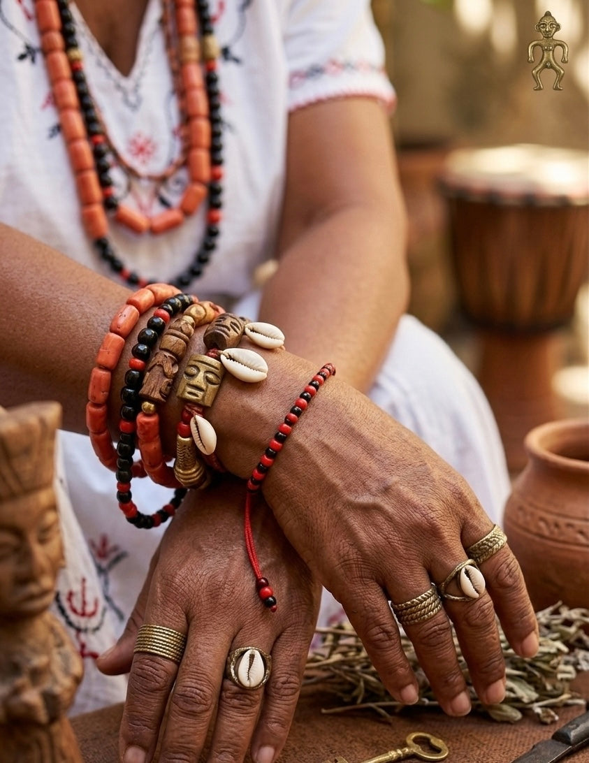 Ìde Èṣù / Ẹlẹ́gbá (Elegua) Traditional Beaded Bracelet – Unisex