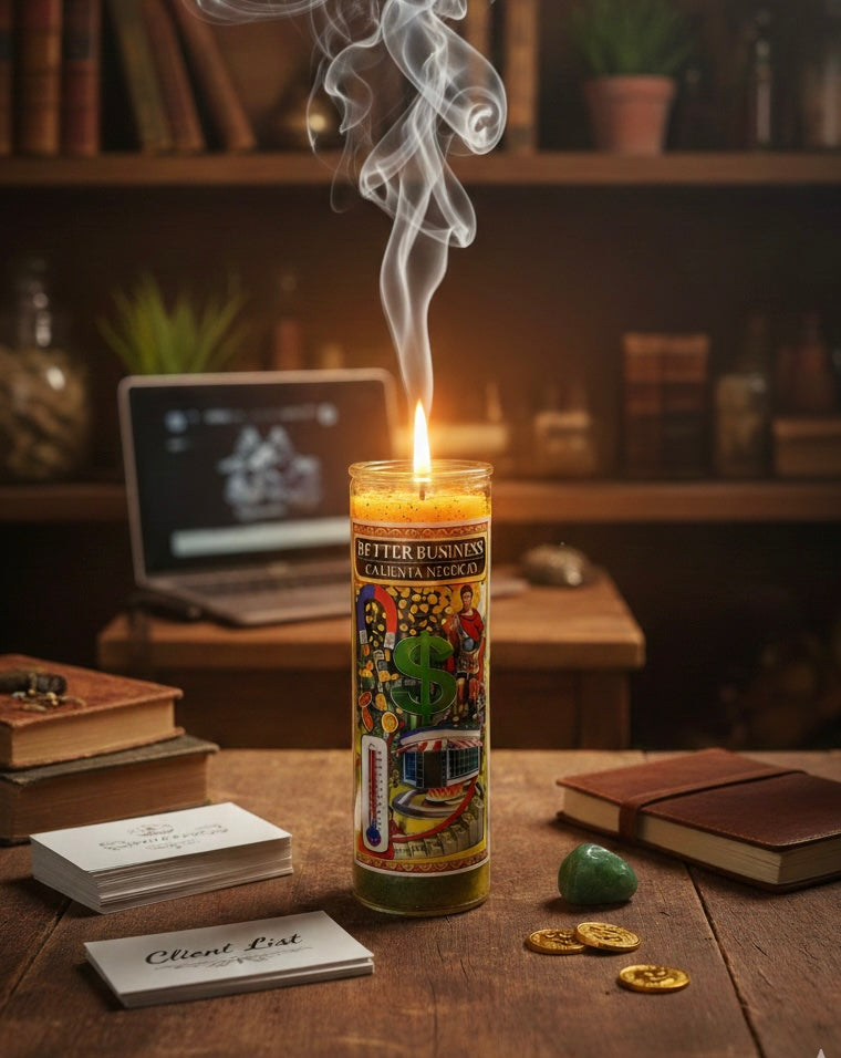 Better Business 7-Day Candle Ritual Set - Prosperity Oil and Herbs Included