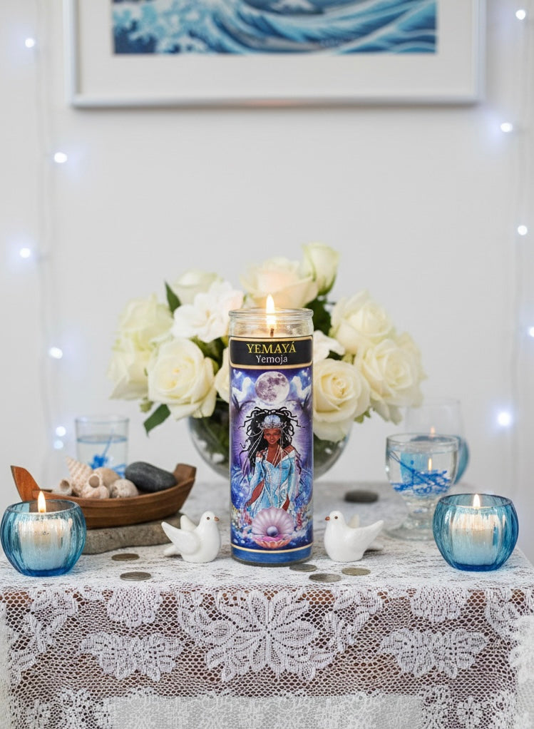 Yemojá (Yemaya)7-Day Candle Ritual Set for Emotional Healing and Spiritual Connection