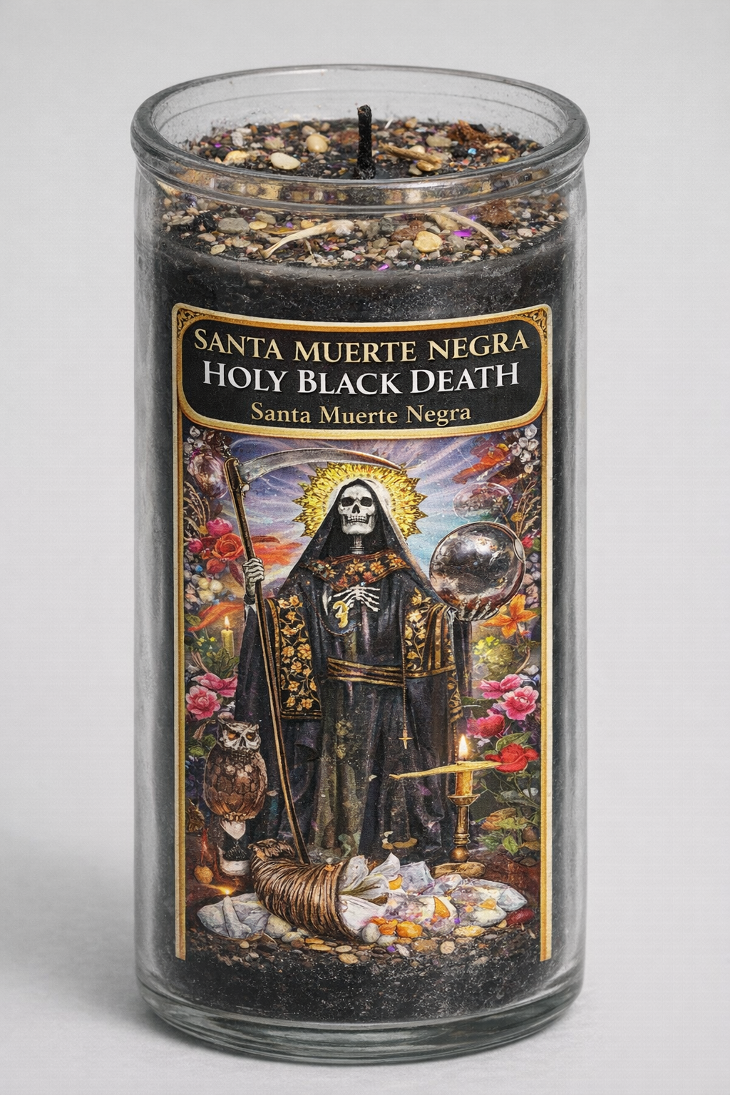 Santa Muerte Negra 3-Day 4-Inch Mini Ritual Candle