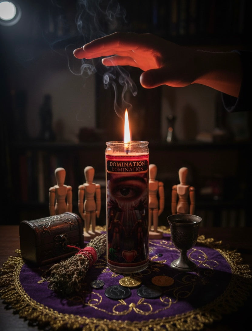 Domination 7-Day Candle Ritual Set with Domination Oil and Herbs for Confidence Leadership and Personal Control
