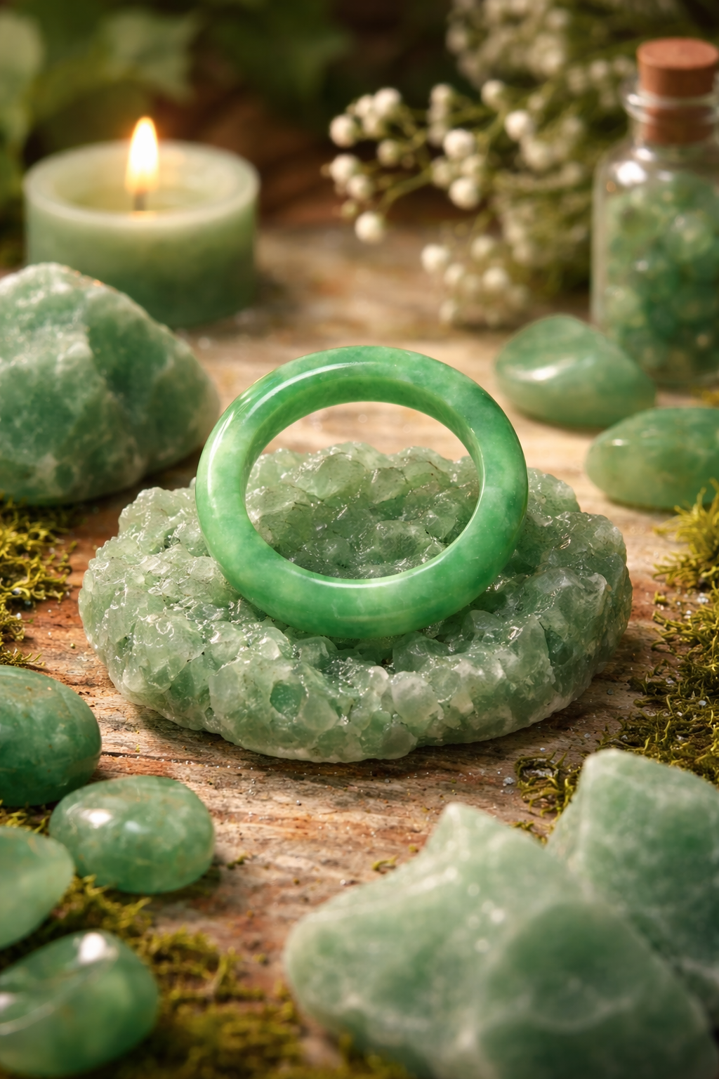 Jade Sacred Balance Band Ring - Unisex
