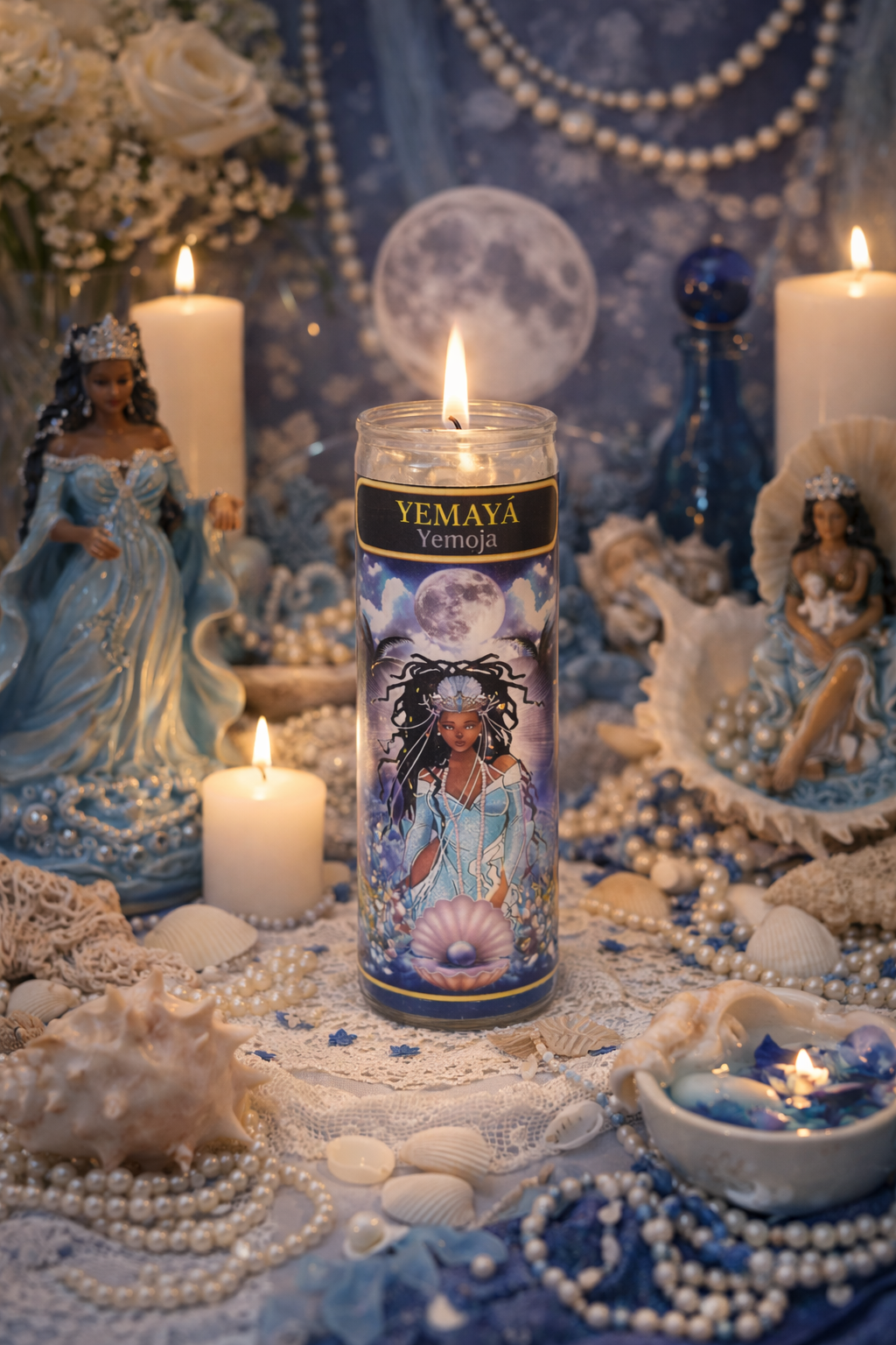 Yemojá (Yemaya)7-Day Candle Ritual Set for Emotional Healing and Spiritual Connection