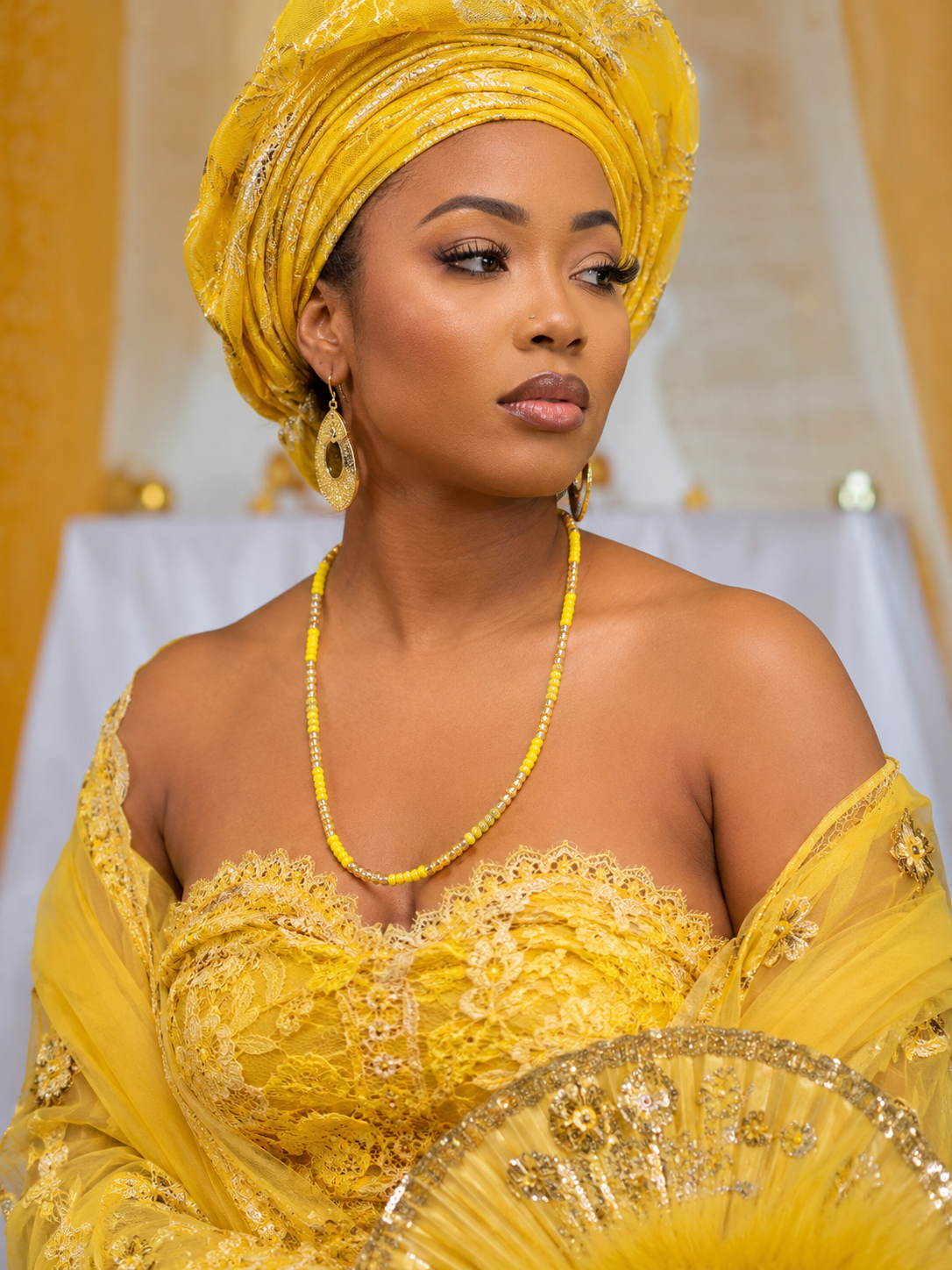 Òṣun (Oshun) Devotee Elekes – Traditional Yoruba Devotional Beaded Necklace