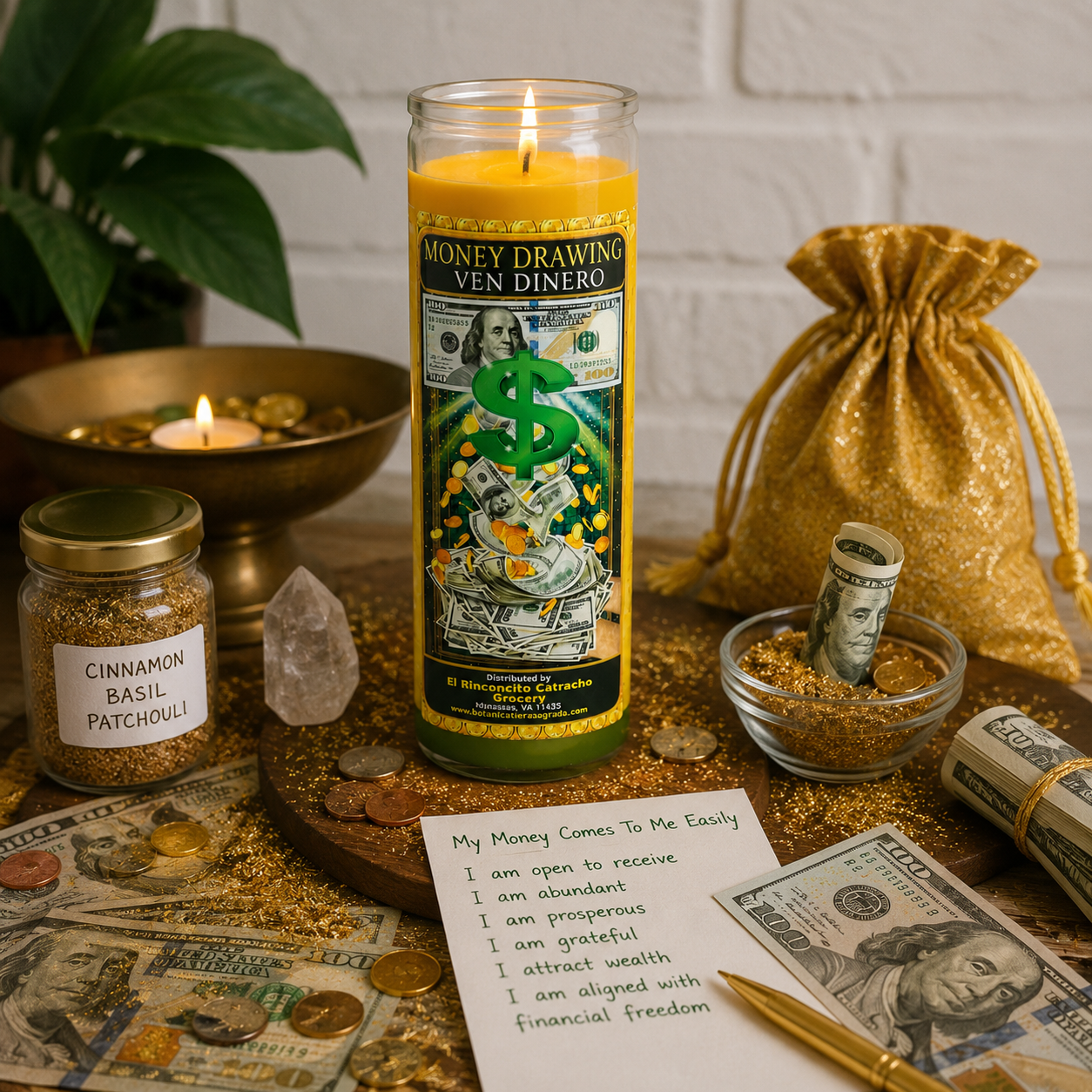 Money Drawing Candle Ritual Set