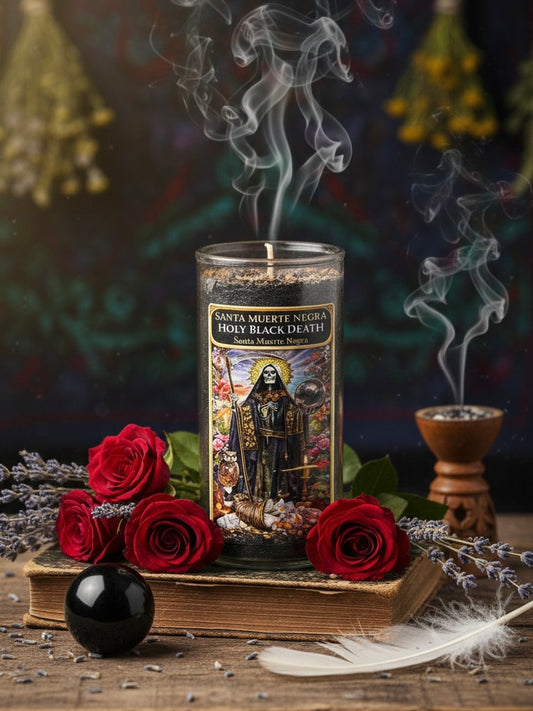 Santa Muerte Negra 3-Day 4-Inch Mini Ritual Candle