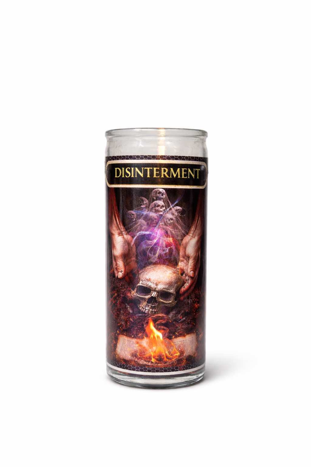 Disinterment 7-Day Candle Ritual Set for Spiritual Clearing & Energetic Release with Sacred Herbal Blend & Dalmatian Jasper Pyramid Crystal
