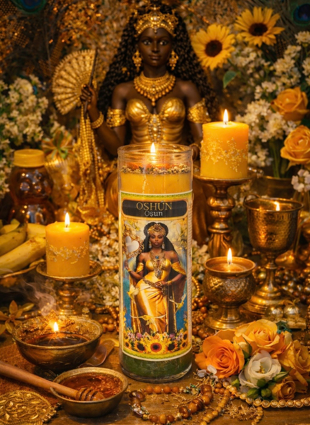 Osun (Oshun) Complete 7-Day Candle Ritual Set