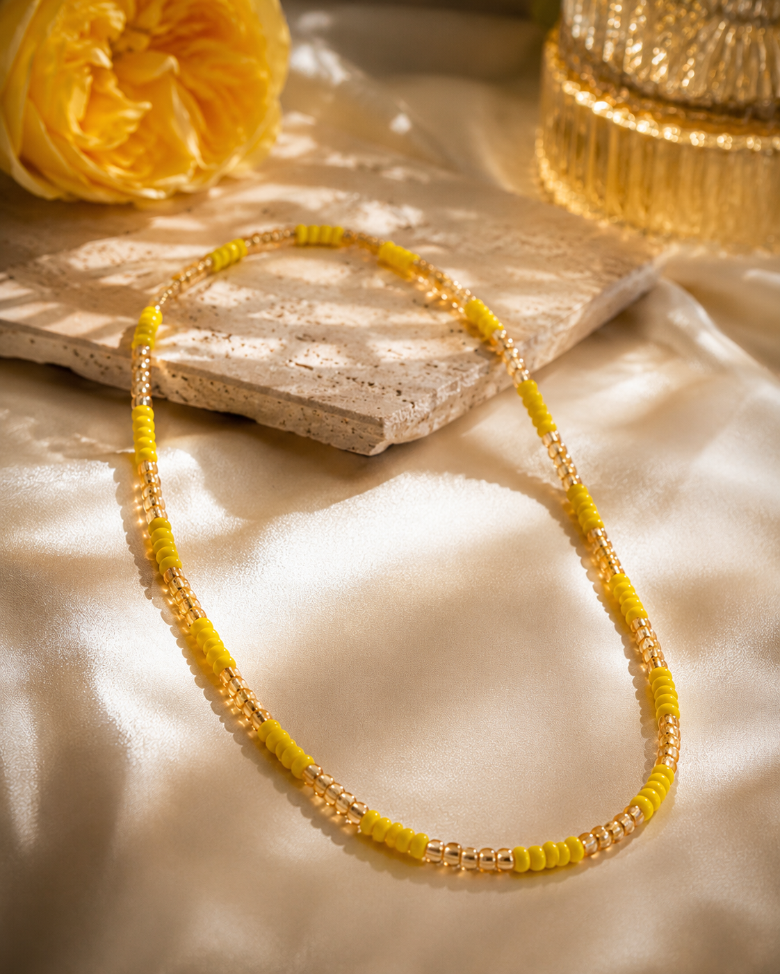 Òṣun (Oshun) Devotee Elekes – Traditional Yoruba Devotional Beaded Necklace