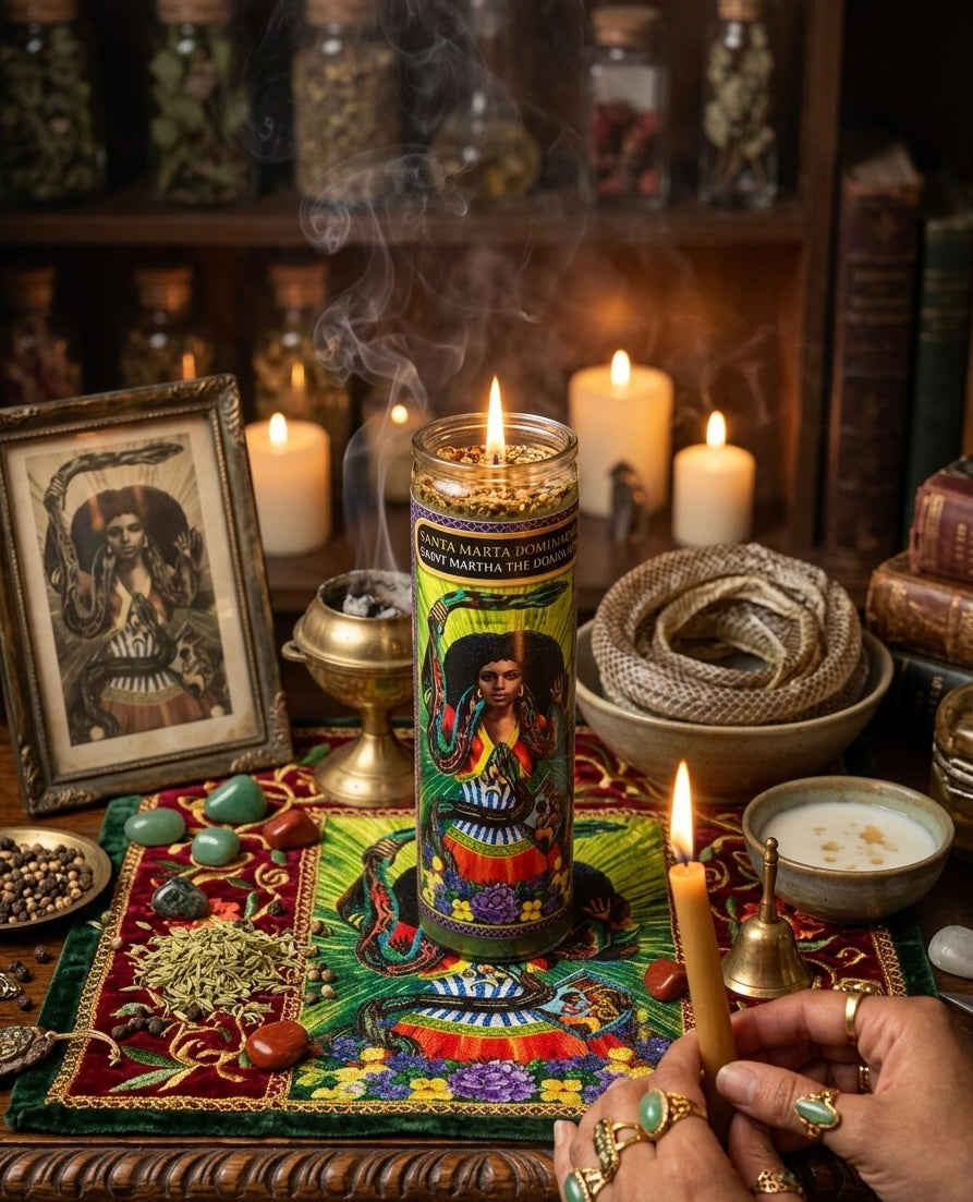 Saint Martha The Dominator 7-Day Dressed Ritual Candle