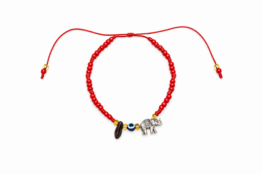 Red Azabache Evil Eye Elephant Protection Bracelet - for Women and Men