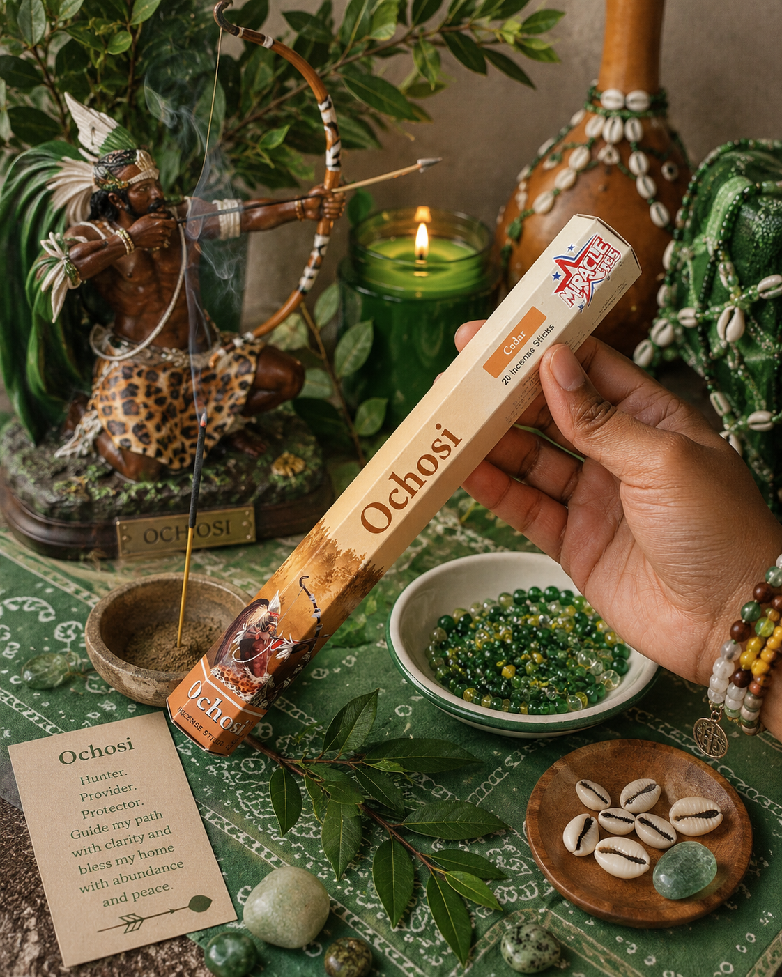 Òṣóòsì (Ochosi) Cedar Incense Sticks – Justice, Balance & Focus