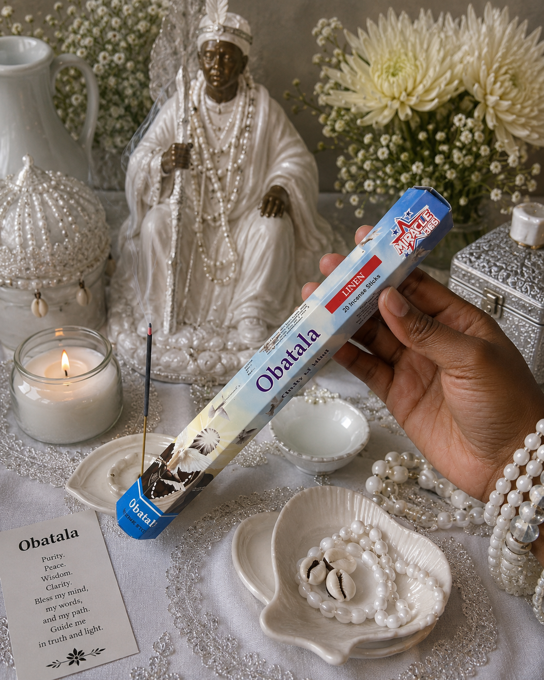 Obàtálá (Obatala) Linen Incense Sticks – Peace, Wisdom & Clarity