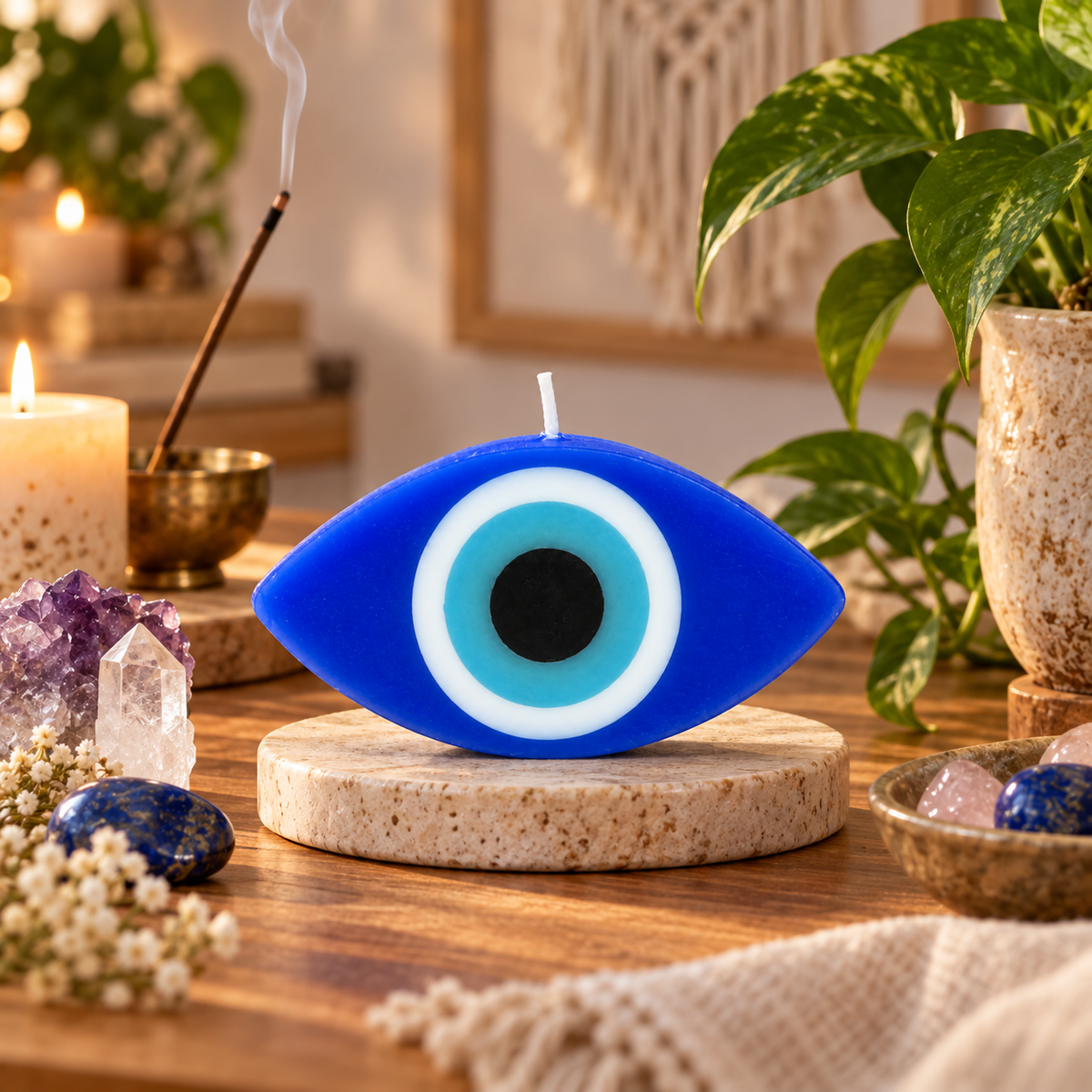 Eye-Shaped Evil Eye Protection Candle