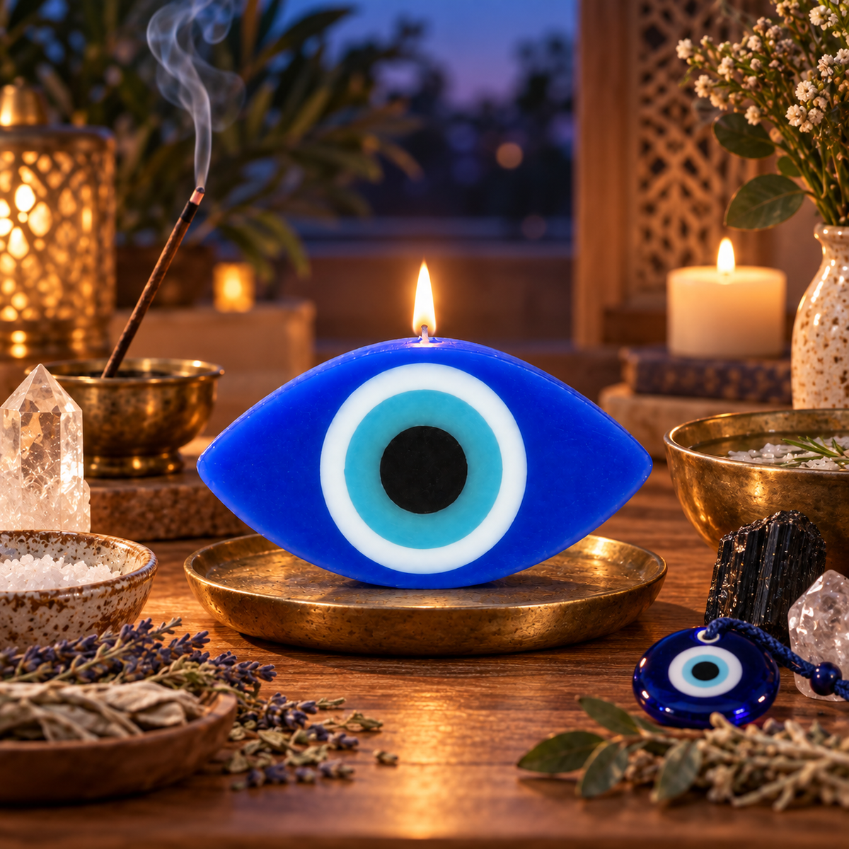 Eye-Shaped Evil Eye Protection Candle