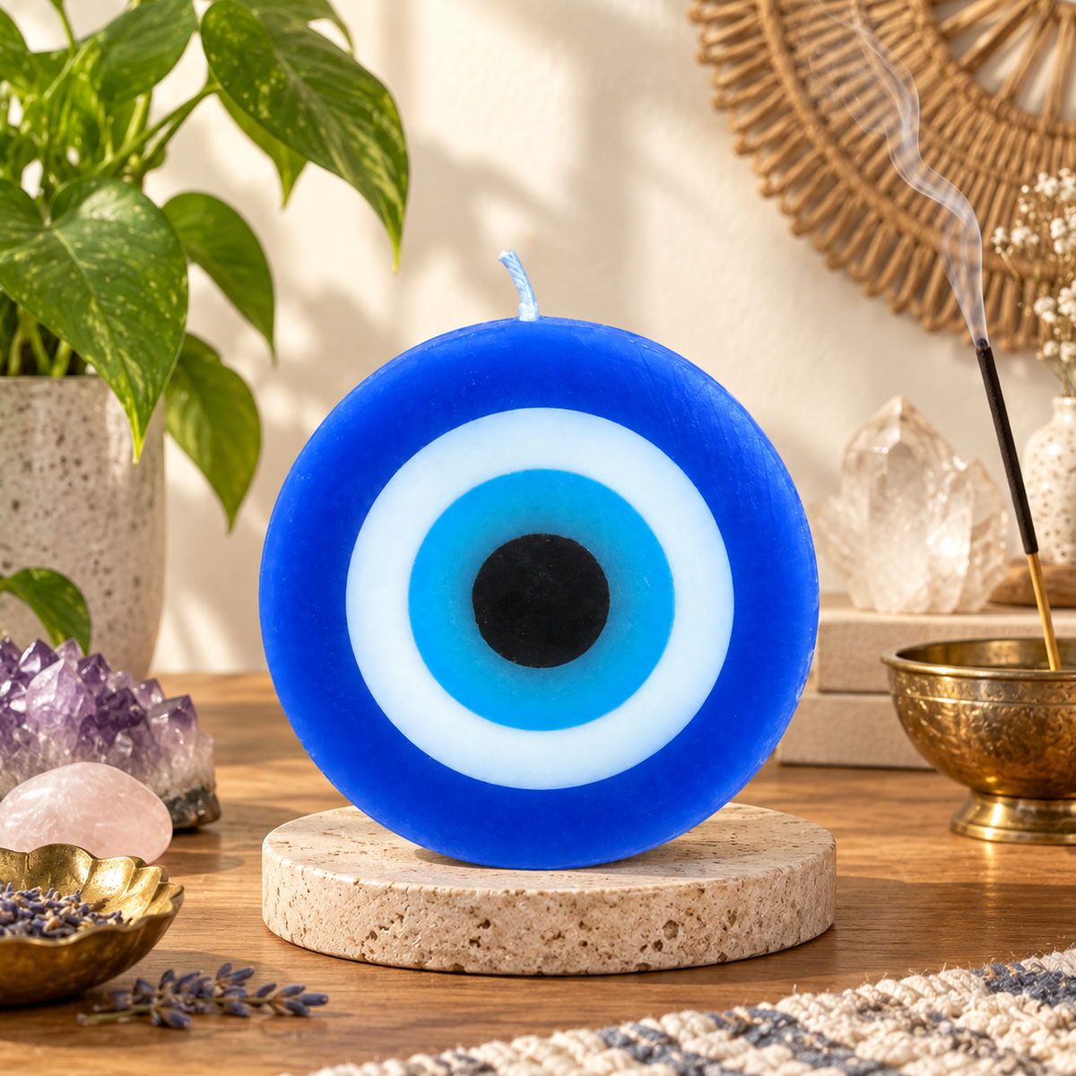 Round Evil Eye Protection Candle