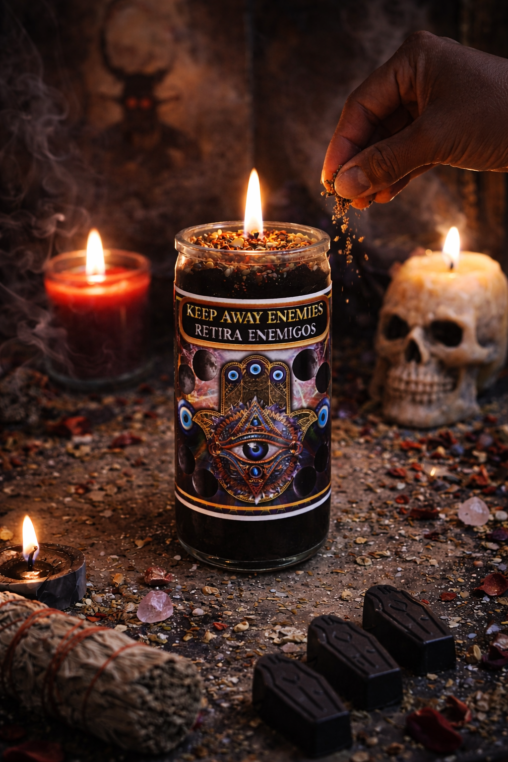 Keep Away Enemies 3-Day 4-Inch Mini Ritual Candle