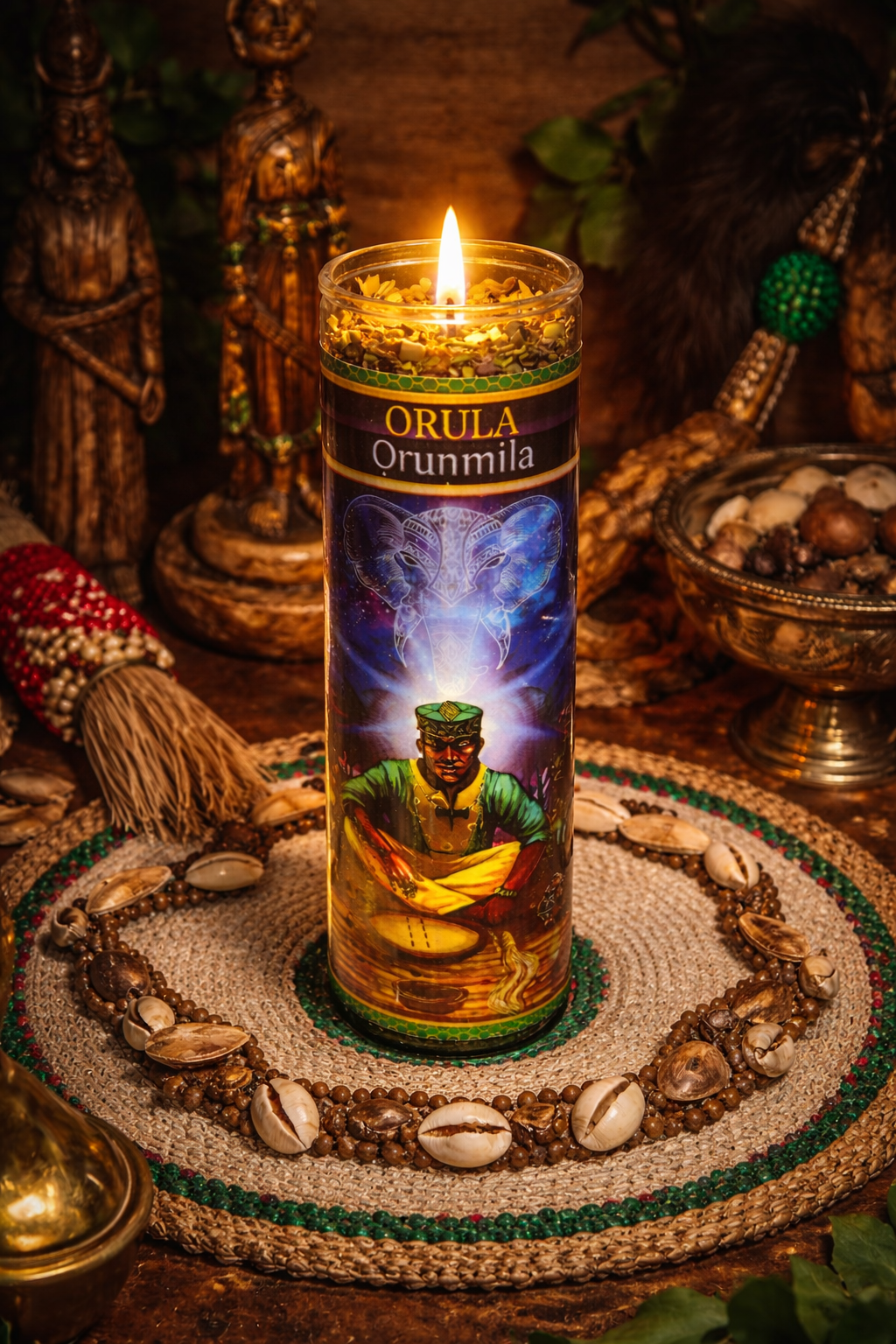 Ọ̀rúnmìlà (Orula) Ifa 7-Day Ritual Candle Set – Wisdom, Divination & Spiritual Guidance