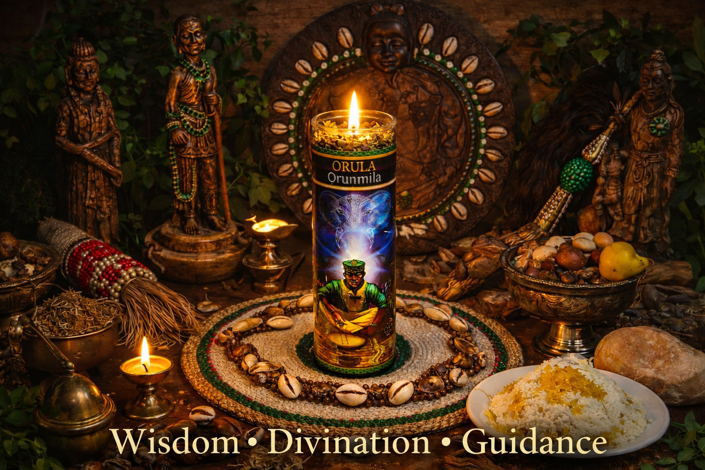 Ọ̀rúnmìlà (Orula) Ifa 7-Day Ritual Candle Set – Wisdom, Divination & Spiritual Guidance
